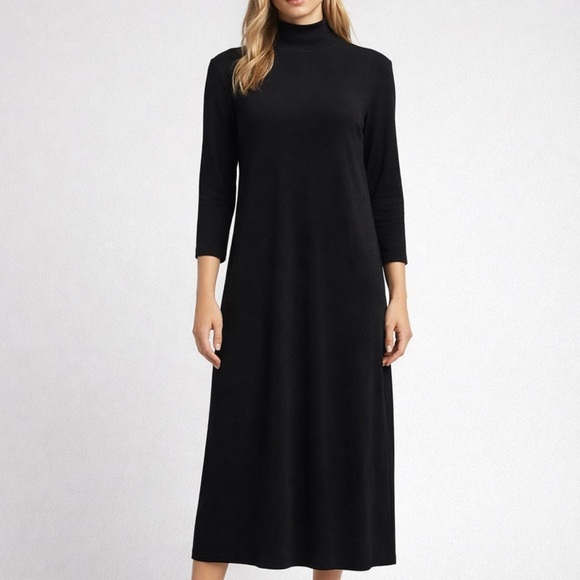 Ralph Lauren Dresses & Skirts - NWT Vintage Ralph Lauren Black Label Mock Neck Midi Dress Minimalist Size Medium